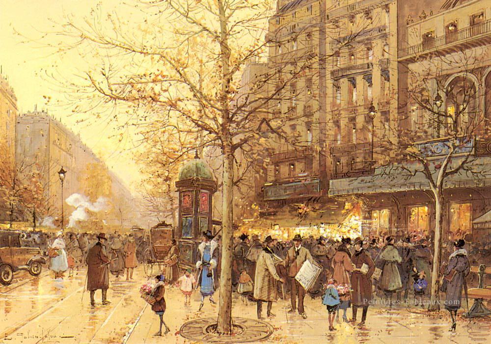 Une scène de rue de Paris Eugene Galien Laloue Peintures à l'huile